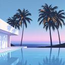 レトロな夏の都市アートを生成