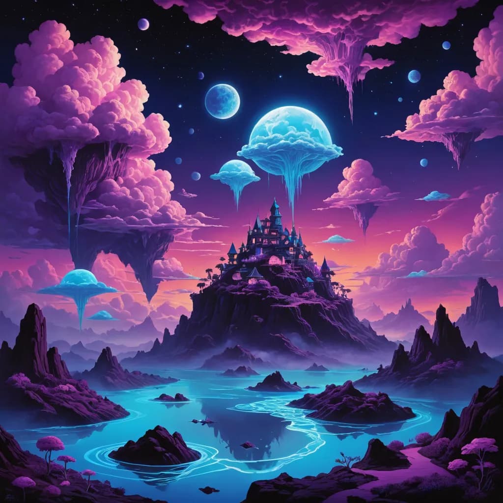 AI ブラックライトアートジェネレーター - ネオンと UV アートを作成